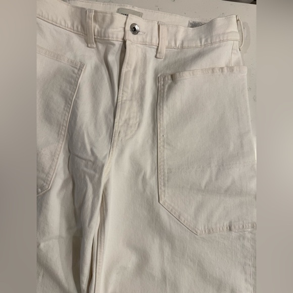 White Everlane The Way-High Gardener Cropped Wide Leg Utility Jean Size 30R - Picture 7 of 13